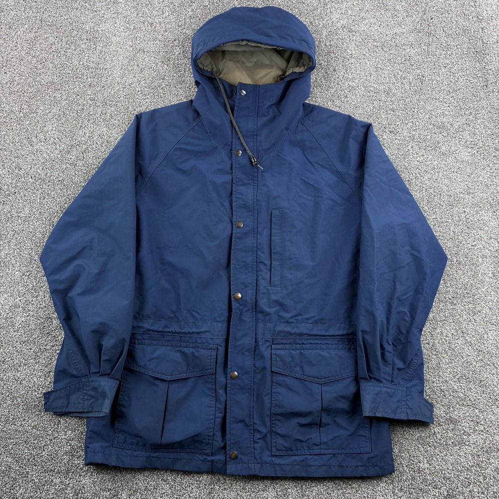 Vintage‎ Cabela's Gore-Tex Parka Jacket Mens XL Blue Hooded Rain Coat